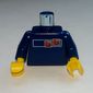 Torso Gravity Games with Red and Orange Logos Print, Dark Blue Arms, Yellow Hands