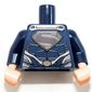 Torso Muscles, Dark Red and Flat Gold Superman Logo and Oval Belt Buckle Print, Dark Blue Arms, Light Nougat Hands