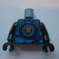 Torso Armor with Blue Straps and Utility Belt with Lightning Power Emblem Print, Black Arms and Hands