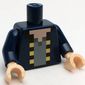 Torso Pixelated Jacket with Black and Yellow Trim over Dark Bluish Gray Shirt Print, Dark Blue Arms, Light Nougat Hands