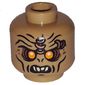 Minifig Head Hobbit Orc, Orange Eyes Print [Blocked Open Stud]