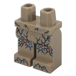 Hips and Dark Tan Legs with Rock Texture, Dark Bluish Grey/Orange Rocks print