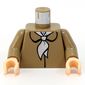 Torso Coat with White Scarf Print, Dark Tan Arms, Light Nougat Hands