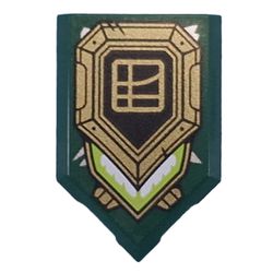Tile Special 2 x 3 Pentagonal with Gold Shield, Asian Symbol print