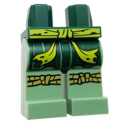 Hips and Sand Green Legs with Lime Sash, Dark Green Robe Ends, Rope for Knee Wraps print