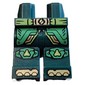 Hips and Dark Green Legs with Lime Belt, Gold Belt Buckle, Toes, Bright Green Robe Ends, Knee Pads print