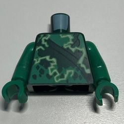 Torso Robe with Bright Green and White Energy (Lightning) Print (Lloyd), Green Arms and Hands