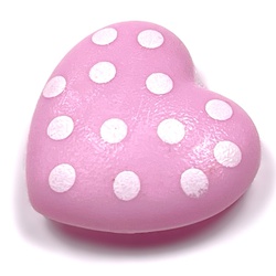 Clikits Icon, Heart 2 x 2 Large with Pin, White Spots Print