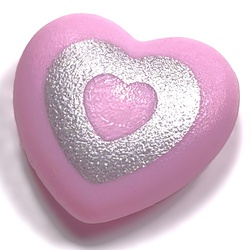 Clikits Icon, Heart 2 x 2 Large with Pin, Silver Heart Cutout Print