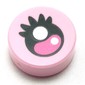 Tile Round 1 x 1 with Eye, Dark Pink Iris, Black Lashes print