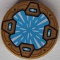 Tile Round 2 x 2 with Medium Azure Circle, White Stripes (Energy Portal) print