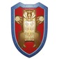 Large Figure Shield, 2 x 4 Brick Relief, Bear with Red and Gold Print