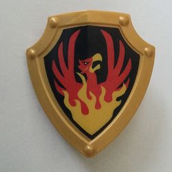 Duplo Shield, Angled Triangle with Phoenix Print