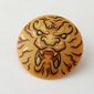 Shield Round Bowed with Black and Gold Dragon Drawing print