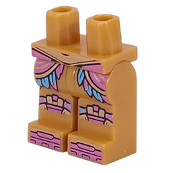 LEGO part 970c21pr0004 Hips and Pearl Gold Legs with print in Warm Gold/ Pearl Gold