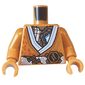 Torso Robe, White and Azure Trim, Light Bluish Gray Mechanical Chest Print, Pearl Gold Arms and Hands
