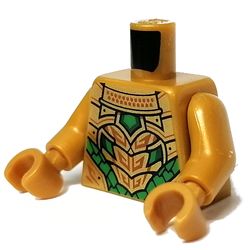 Torso Armor with Green Stones print, Pearl Gold Arms and Hands