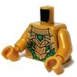 Torso Armor with Green Stones print, Pearl Gold Arms and Hands