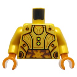 Torso, Droid Panels, Dark Orange Lines, Lime Lights print, Pearl Gold Arms, Dark Orange Hands