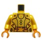 Torso, Droid Panels, Dark Orange Lines, Lime Lights print, Pearl Gold Arms, Dark Orange Hands