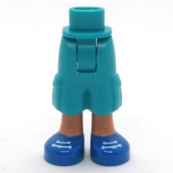 Minidoll Hips and Cargo Pants with Nougat Legs and Blue Shoes, White Laces Print [Thick Hinge]
