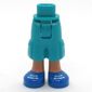 Minidoll Hips and Cargo Pants with Nougat Legs and Blue Shoes, White Laces Print [Thick Hinge]