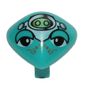 Minifig Head Special with Clip and Lime and White Head Device and Orange Freckles Print (Martian)