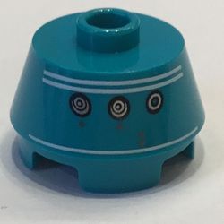 LEGO PART 98100pr0009 Brick Round 2 x 2 Truncated Cone with White ...
