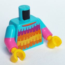 LEGO PART 973g42c36h01pr9999 Torso, Dual Molded Arms, Magenta, Orange ...