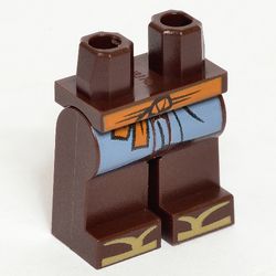 LEGO PART 970c07pr9971 Hips and Dark Brown Legs with Medium Nougat Sash ...