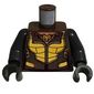 Torso Armor, Gold with Totem Necklace Print (Vixen), Black Arms and Hands