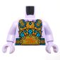 Torso Armor, Gold and Orange Plates with Dark Turquoise Jewels Print, Lavender Arms and Hands