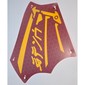 Sail, Left, Scalloped with Bright Light Orange Symbols Print