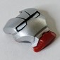 Headwear Accessory Visor Top Hinge with Light Bluish Grey Face Shield, Black Line, White Eyes Print (Silver Centurion)