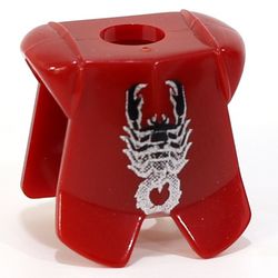 Minifig Neckwear Armor Breastplate with Leg Protection, Vladek Scorpion Black & Silver Print
