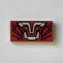 Tile 1 x 2 with Iron Man Armor print