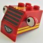 Duplo Forklift Front with Grille, Yellow Stripes and White Headlight Eyes Print (Sumsy)
