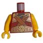 Torso Armour, Gold Plates, Necklace, and Orange Straps print, Yellow Arms and Hands