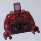 Torso, Red/Black Iron Man Armor, Gold Circuitry, Silver Arc Reactor print, Dark Red Arms and Hands