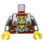 Torso, Silver Armor, Nougat Straps, Gold Dragon print, Flat Silver Arms, Yellow Hands