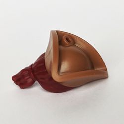 Hair and Hat, Pirate Hat Tricorne Medium Nougat with Ponytail Pattern