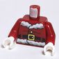 Torso Santa Jacket with Fur, Black Belt, Button and Candy Cane Print, Dark Red Arms, White Hands