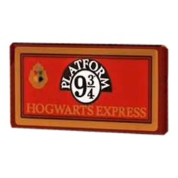 LEGO part 87079pr9896 Tile 2 x 4 with Dark Red Sign, 'HOGWARTS EXPRESS', 'PLATFORM 9 3/4' print in Dark Red