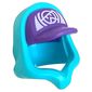 Hood over Cap Dark Purple, White Symbol Print