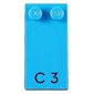 Braille Brick 2 x 4 with 2 Studs ⠉ and 'C 3' Print