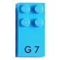 Braille Brick 2 x 4 with 4 Studs ⠛ and 'G 7' Print
