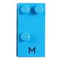 Braille Brick 2 x 4 with 3 Studs ⠍ and 'M' Print