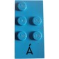 Braille Brick 2 x 4 with 5 Studs ⠷ and 'Á' print