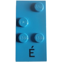 Braille Brick 2 x 4 with 4 Studs ⠮ and 'É' print