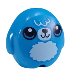 LEGO part 6330pr0002 Plushy, Squishmallow with White Chest, White Nose, Black Eyes print in Dark Azure